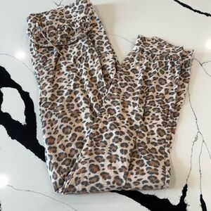Honeydew Leopard Print jogger Leg Pants - Taupe & Black